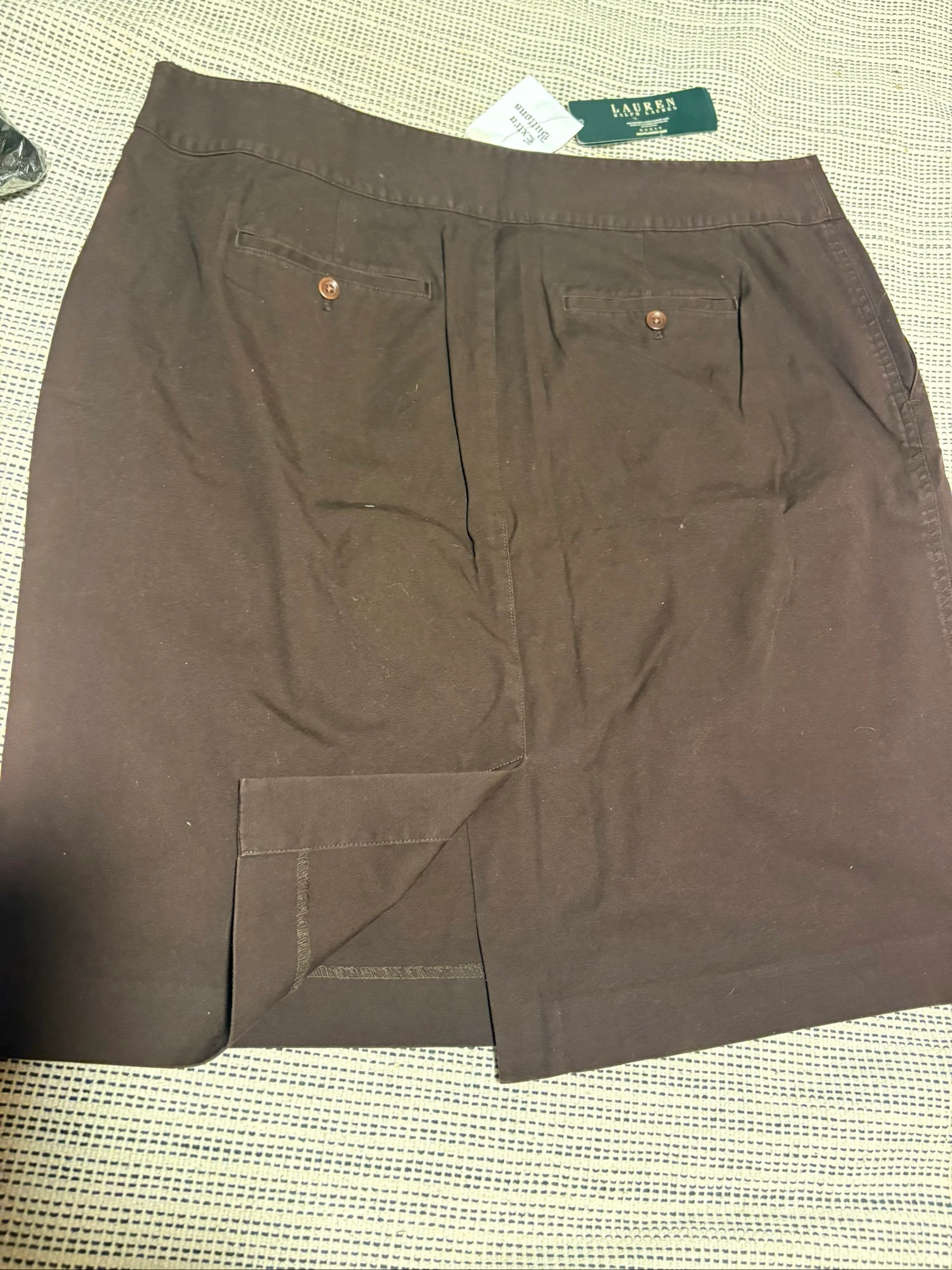 jupe falda lauren ralph lauren marron brown 18w 52 novo etiquetas – photo 4